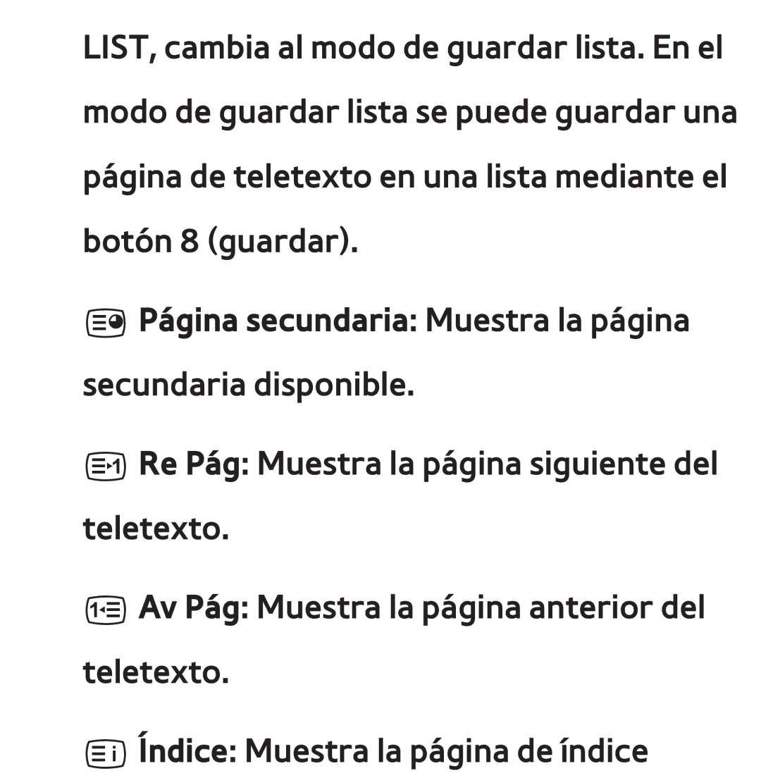 Samsung UE40ES6540SXXC, UE40ES6100WXZG, UE32ES5500WXXH manual Página secundaria Muestra la página secundaria disponible 