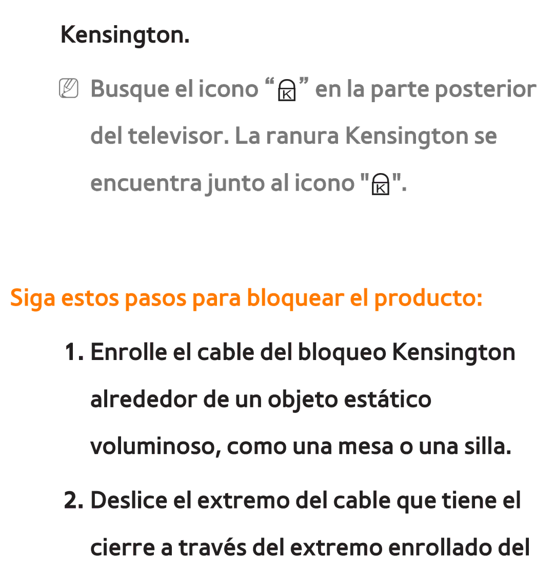 Samsung UE46ES6710SXXC, UE40ES6100WXZG, UE32ES5500WXXH, UE46ES5500WXTK manual Siga estos pasos para bloquear el producto 