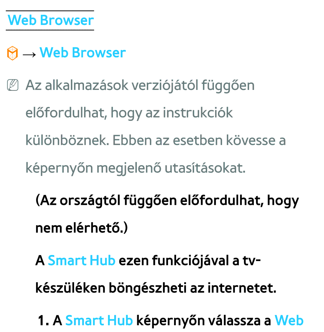 Samsung UE32ES6710SXZG, UE40ES6100WXZG, UE32ES6750SXZG, UE32ES6570SXXH, UE32ES5700SXZG manual Web Browser → Web Browser 