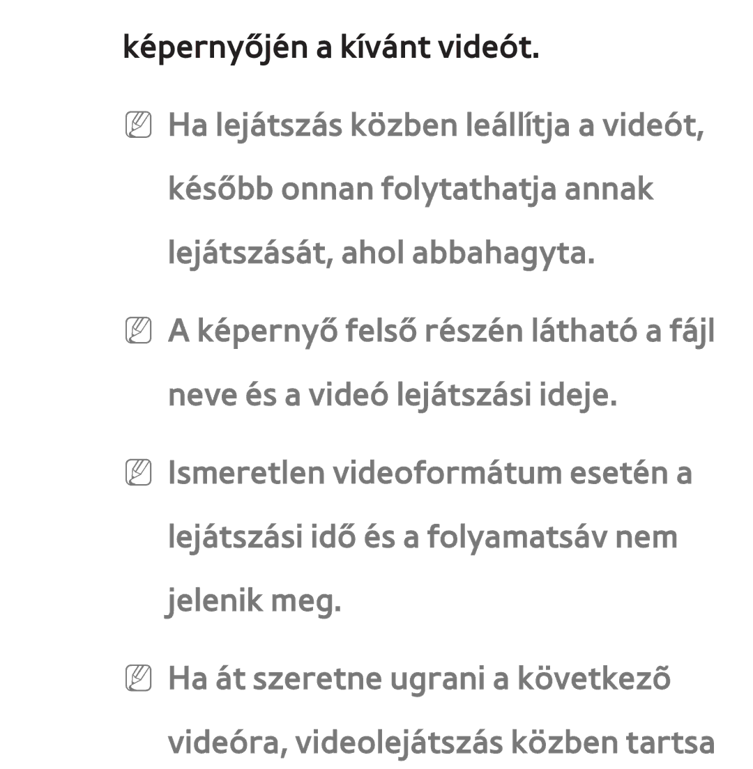 Samsung UE40ES6565UXXE, UE40ES6100WXZG, UE32ES6750SXZG, UE32ES6570SXXH, UE32ES5700SXZG manual Képernyőjén a kívánt videót 