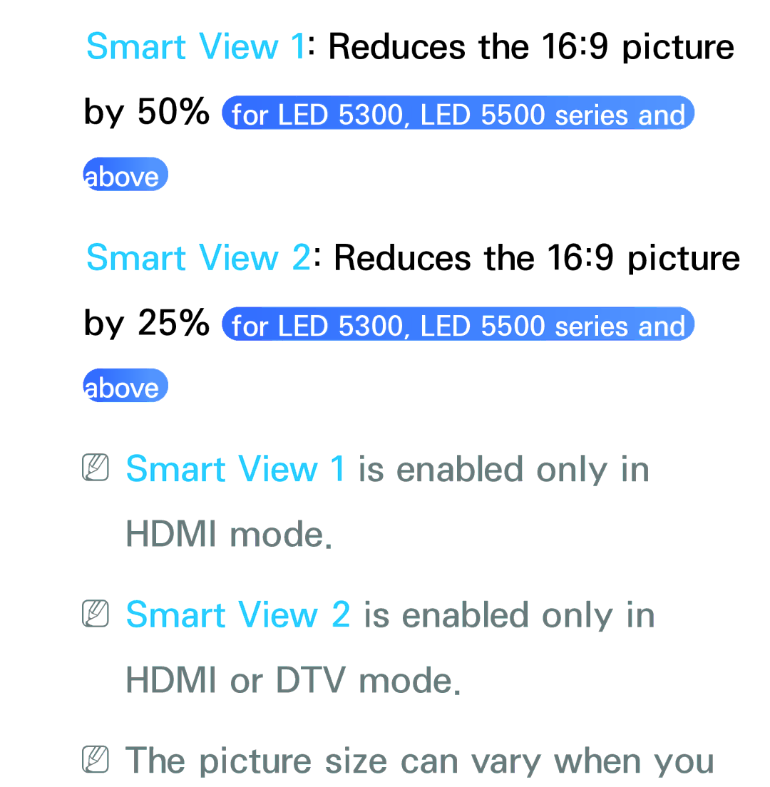 Samsung UE32ES5500WXXN, UE40ES6100WXZG, UE40ES5500WXZG, UE32ES6750SXZG, UE32ES6570SXXH Smart View 1 Reduces the 169 picture 