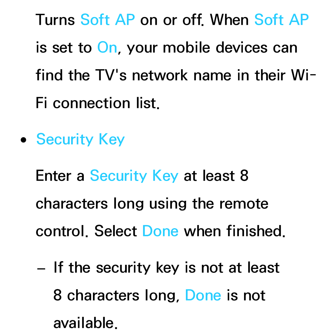 Samsung UE40ES6540QXZT, UE40ES6100WXZG, UE40ES5500WXZG, UE32ES6750SXZG, UE32ES6570SXXH, UE32ES5700SXZG manual Security Key 