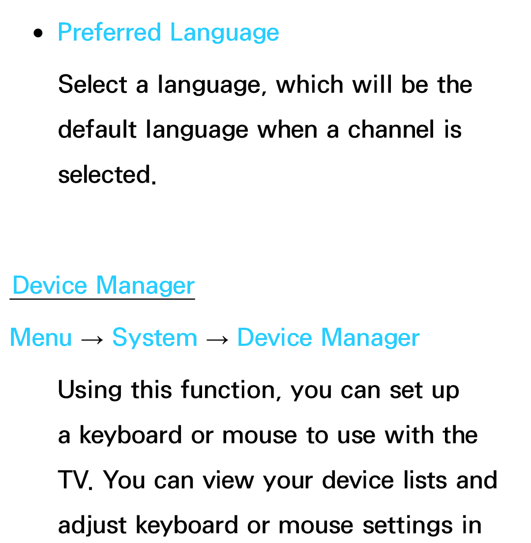 Samsung UE46ES5500WXXC, UE40ES6100WXZG, UE40ES5500WXZG, UE32ES6750SXZG, UE32ES6570SXXH, UE32ES5700SXZG manual Preferred Language 