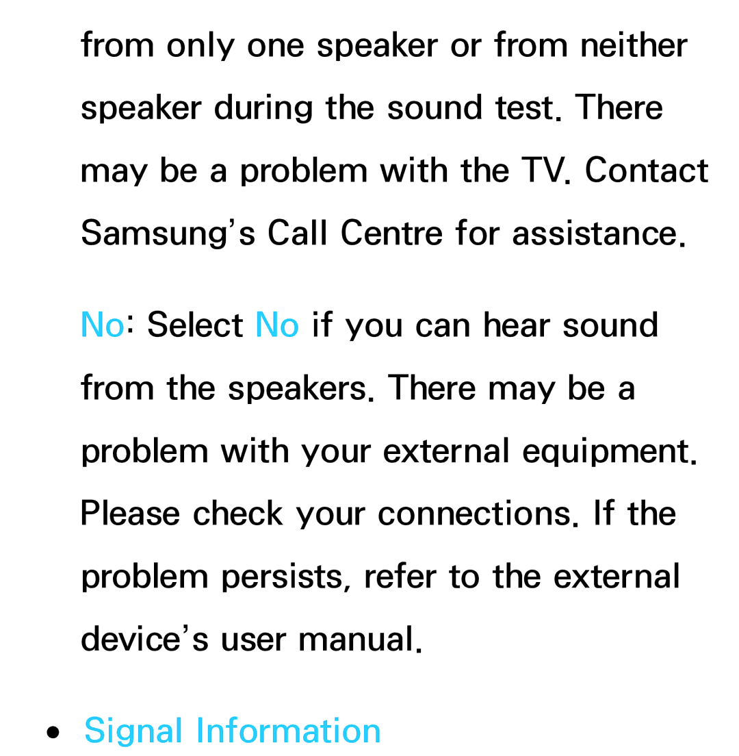 Samsung UA40ES5600KXKE, UE40ES6100WXZG, UE40ES5500WXZG, UE32ES6750SXZG, UE32ES6570SXXH, UE32ES5700SXZG manual Signal Information 