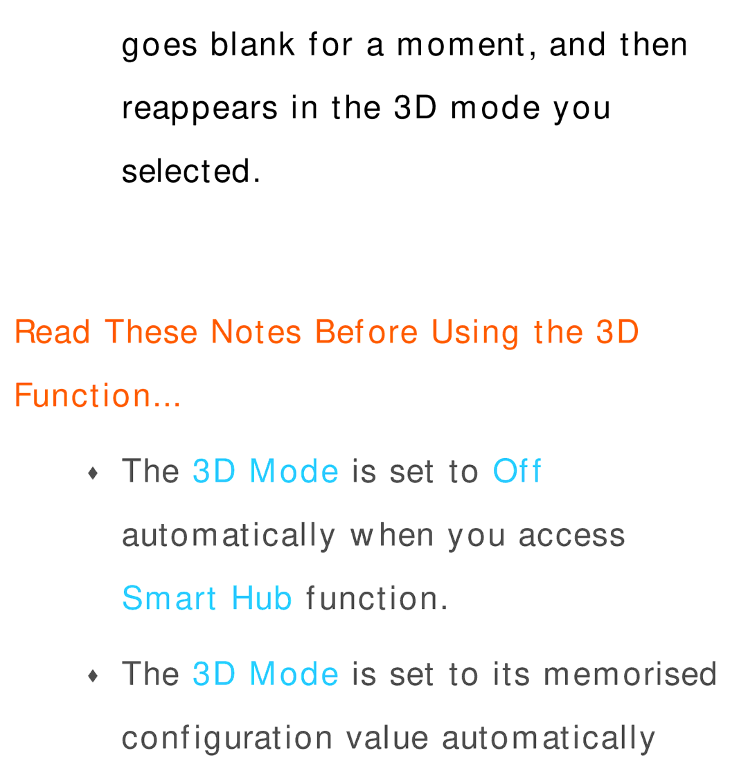 Samsung UE55ES6900SXXH, UE40ES6100WXZG, UE40ES5500WXZG, UE32ES6750SXZG manual Read These Notes Before Using the 3D Function 