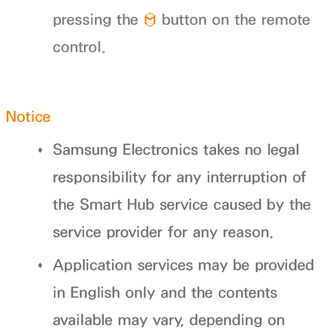 Samsung UE50ES6300SXXH, UE40ES6100WXZG, UE40ES5500WXZG, UE32ES6750SXZG manual Pressing the button on the remote control 