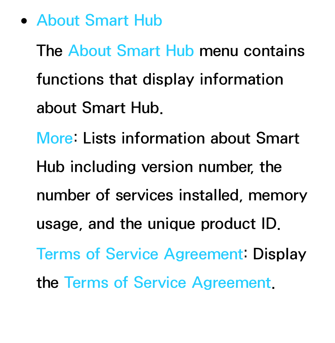 Samsung UE26EH4505WXXE, UE40ES6100WXZG, UE40ES5500WXZG, UE32ES6750SXZG, UE32ES6570SXXH, UE32ES5700SXZG manual About Smart Hub 