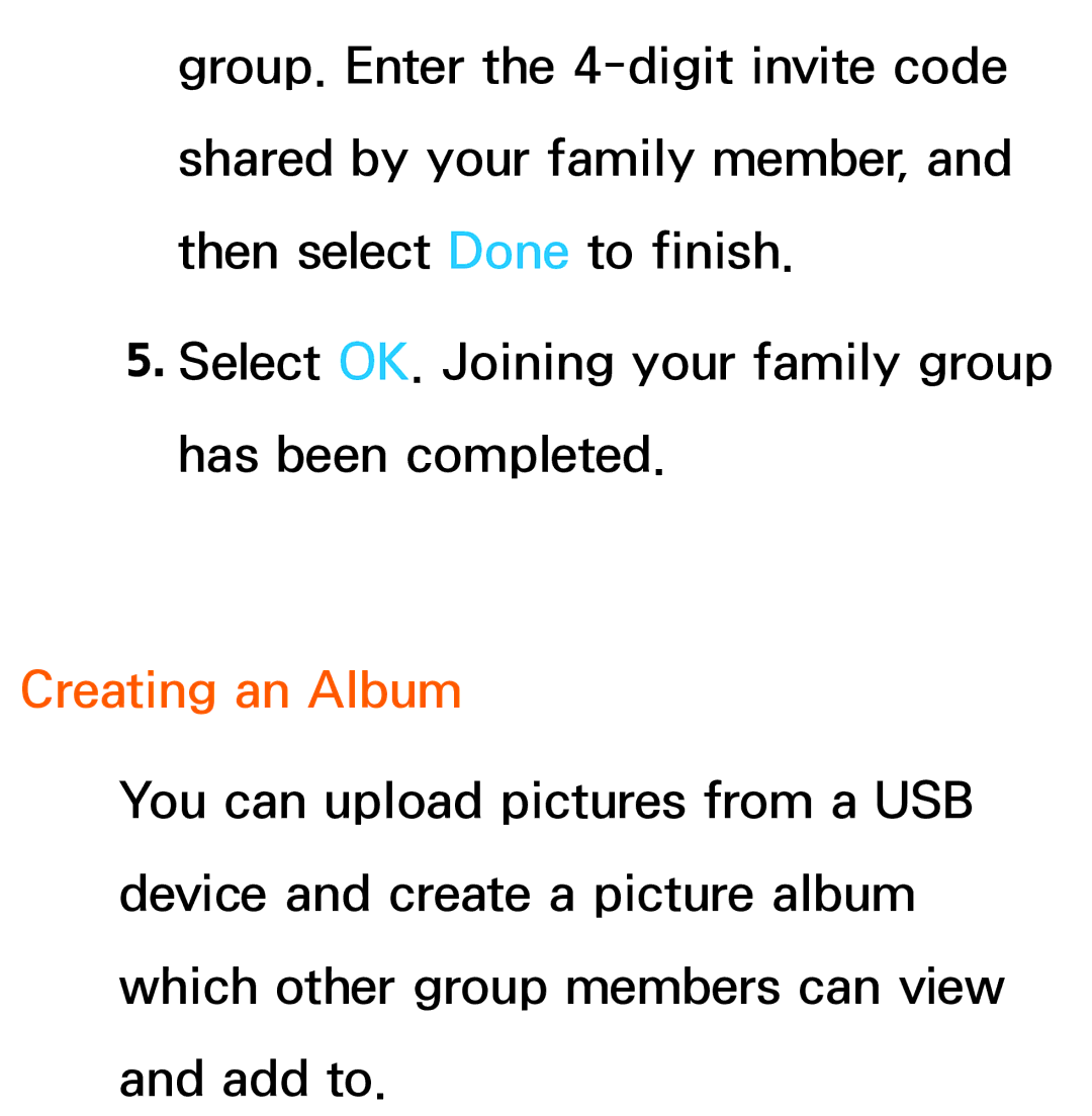 Samsung UE46ES6800SXRU, UE40ES6100WXZG, UE40ES5500WXZG, UE32ES6750SXZG, UE32ES6570SXXH, UE32ES5700SXZG manual Creating an Album 