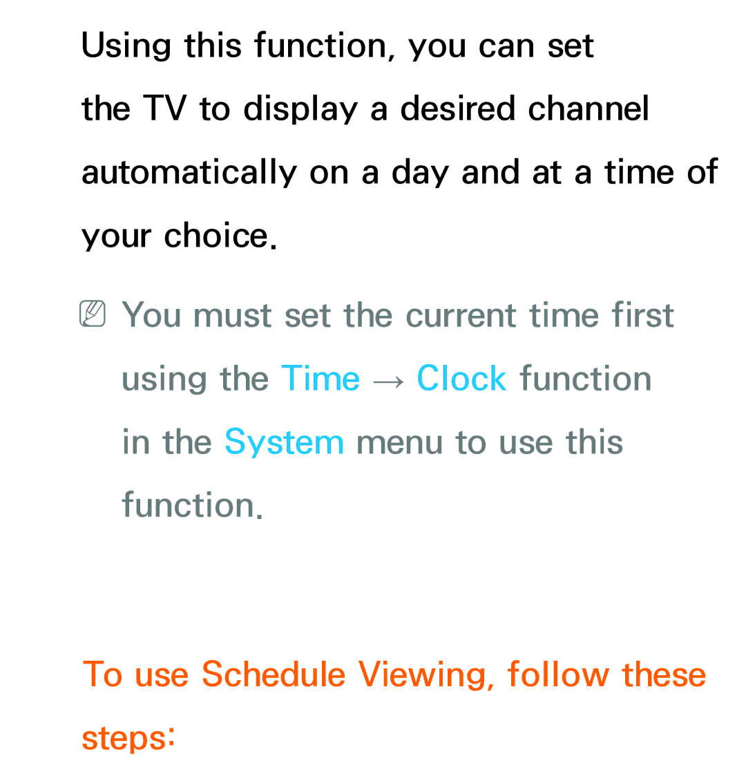 Samsung UE32EH5450WXZG, UE40ES6100WXZG, UE40ES5500WXZG, UE32ES6750SXZG manual To use Schedule Viewing, follow these steps 