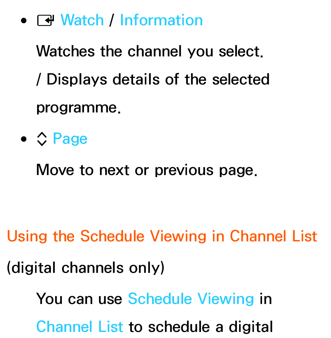 Samsung UE55ES6300SXXN, UE40ES6100WXZG, UE40ES5500WXZG, UE32ES6750SXZG, UE32ES6570SXXH manual Move to next or previous 