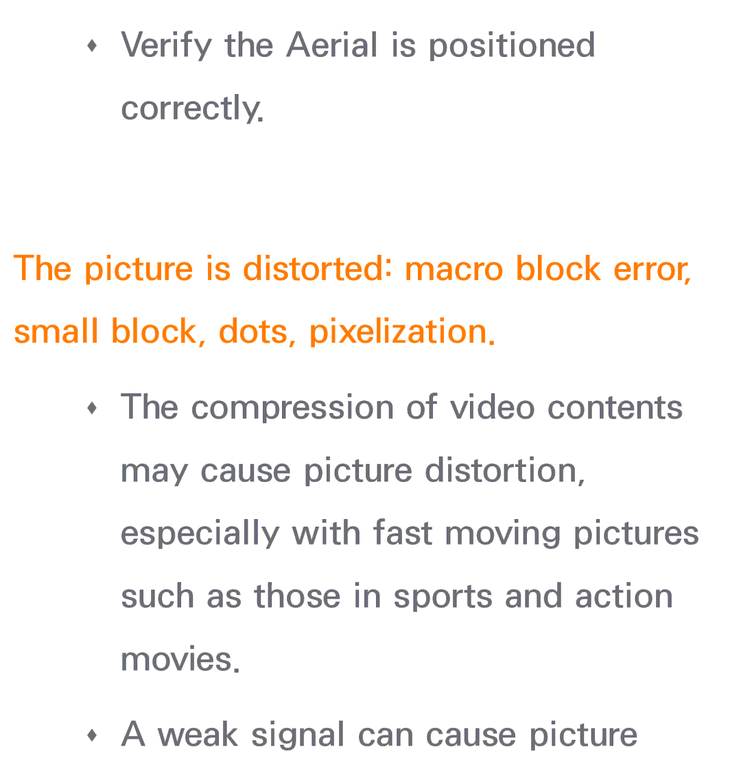 Samsung UE55ES6100WXZF, UE40ES6100WXZG, UE40ES5500WXZG, UE32ES6750SXZG manual ŒŒ Verify the Aerial is positioned correctly 