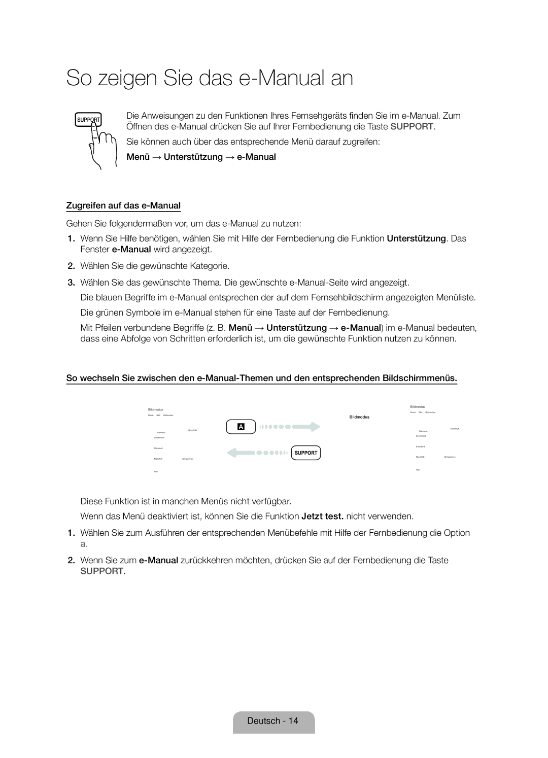 Samsung UE40ES6900SXZF, UE50ES6900SXZF manual So zeigen Sie das e-Manual an 