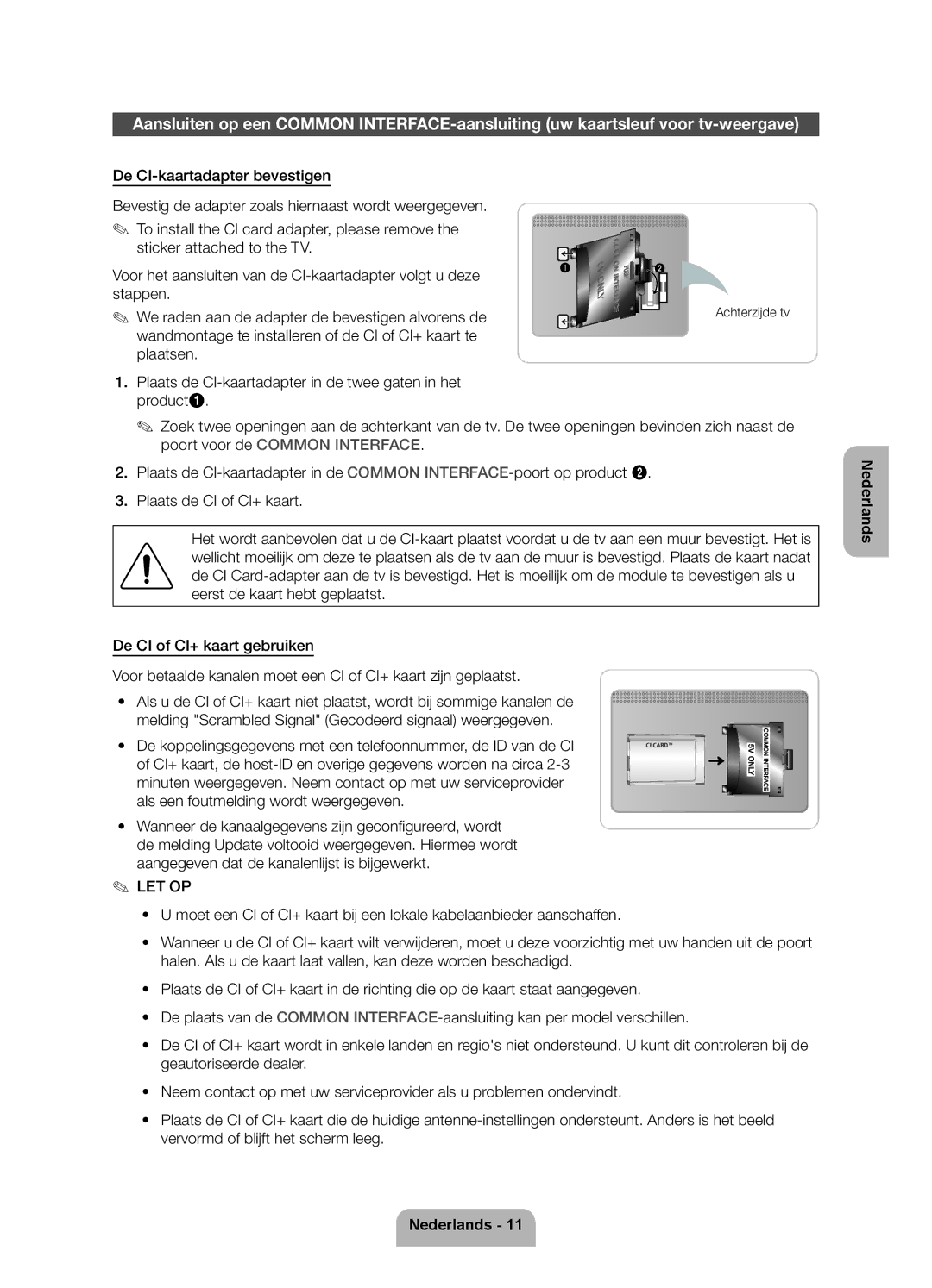 Samsung UE40ES6900SXZF, UE50ES6900SXZF manual Achterzijde tv 