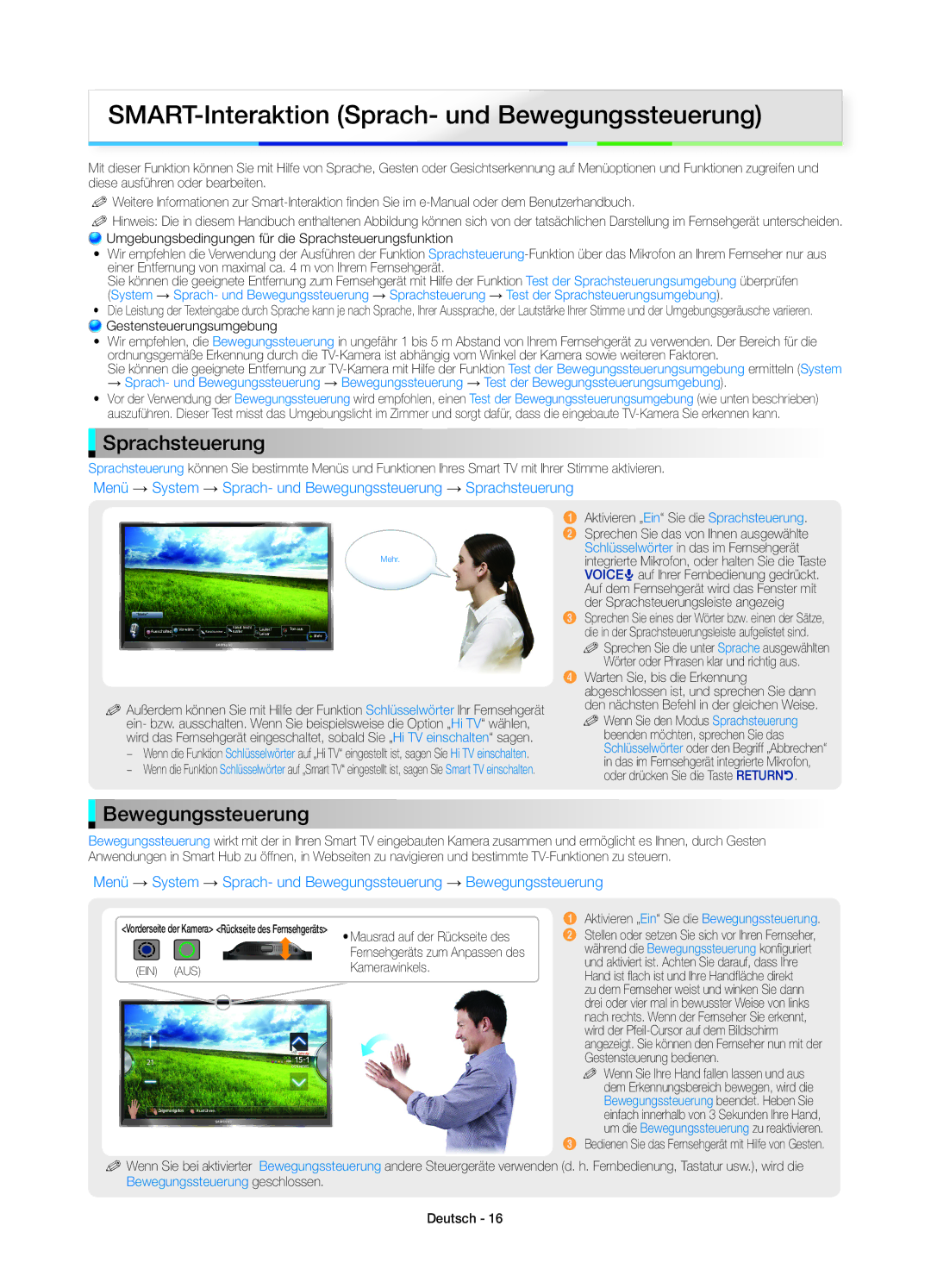 Samsung UE55ES8000SXZF SMART-Interaktion Sprach- und Bewegungssteuerung, Sprachsteuerung, Bewegungssteuerung geschlossen 