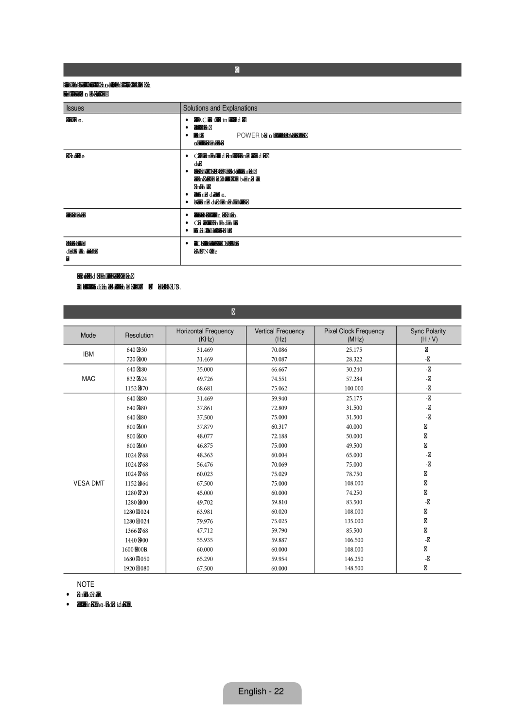 Samsung UE55ES8000SXXC, UE40ES8000SXTK manual Troubleshooting, Display Resolution, Issues Solutions and Explanations 