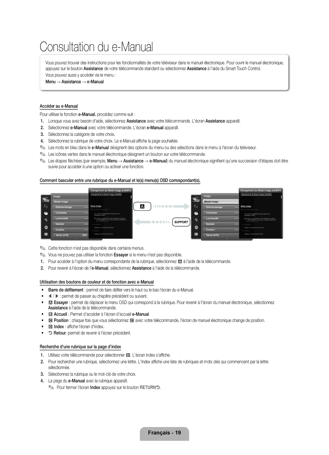 Samsung UE46ES8000SXZF, UE40ES8000SXTK, UE46ES8000SXXN, UE46ES8000SXXC, UE55ES8000SXXH manual Consultation du e-Manual 