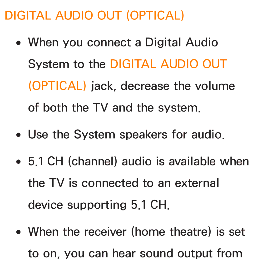 Samsung UE55ES7000SXXN, UE40ES8090SXZG, UE40ES8000SXTK, UE46ES8000SXXN, UE46ES8000SXXC manual Digital Audio OUT Optical 