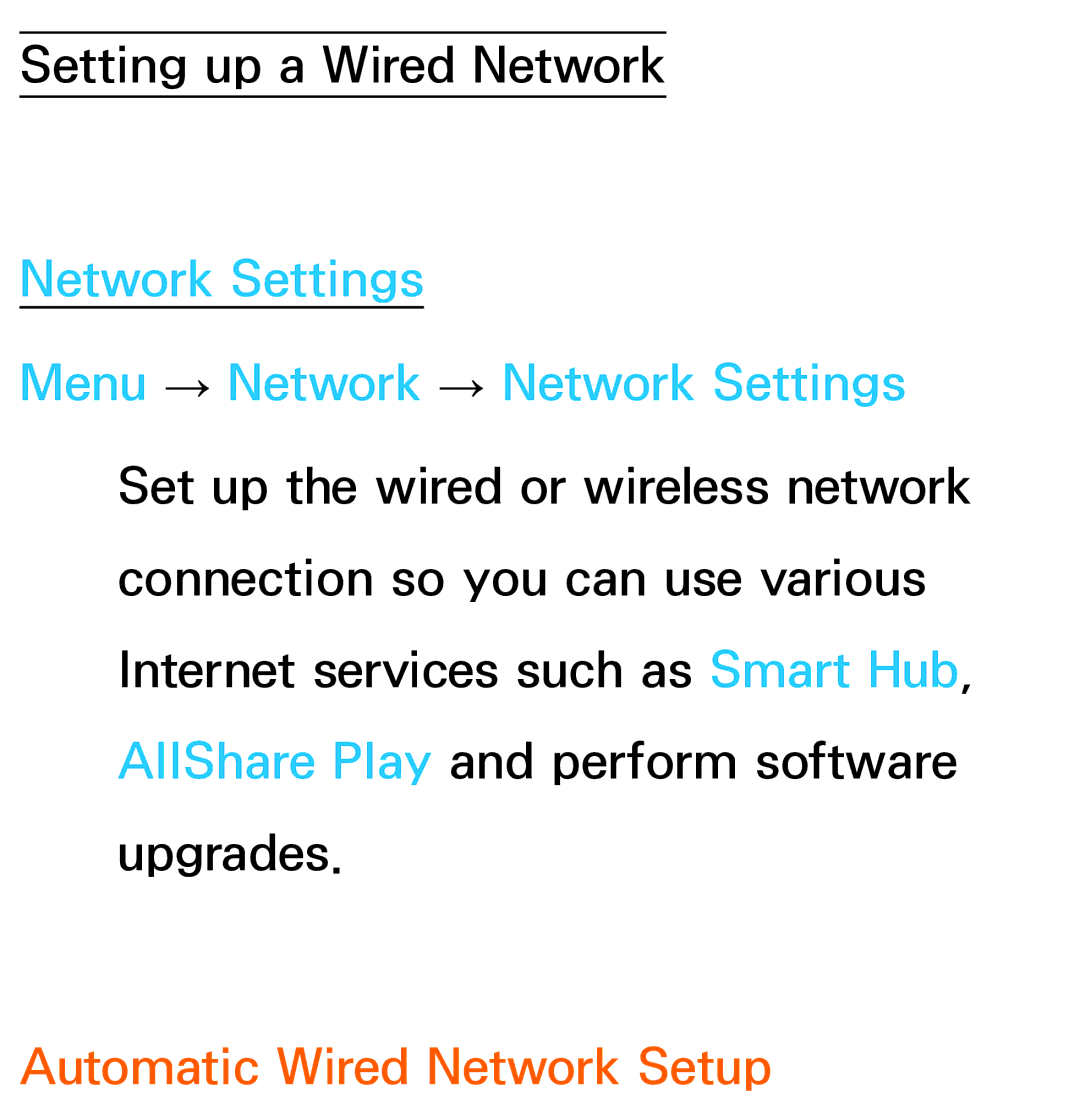 Samsung UE40ES8000UXXU, UE40ES8090SXZG, UE40ES8000SXTK, UE46ES8000SXXN, UE46ES8000SXXC manual Automatic Wired Network Setup 