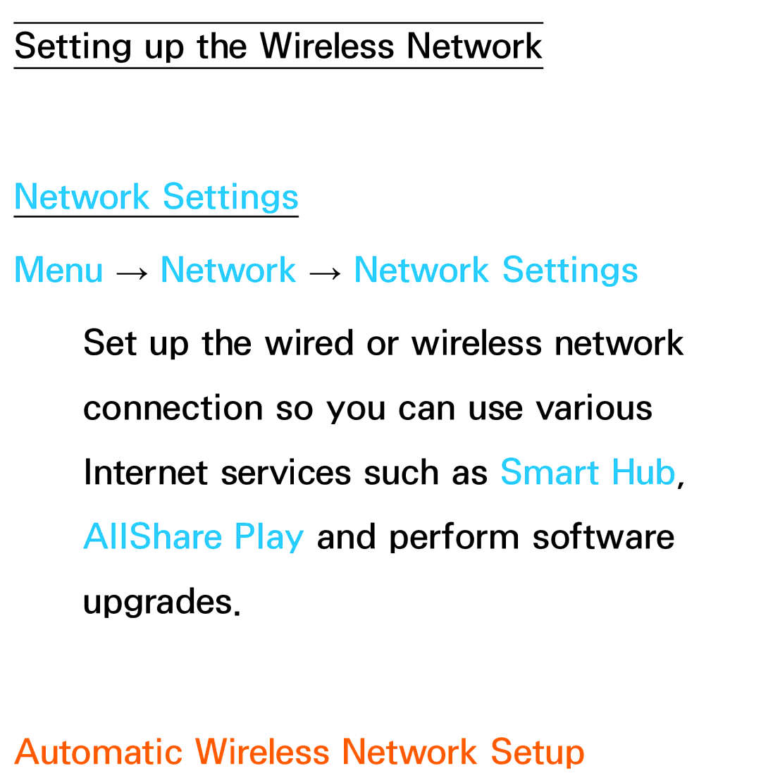 Samsung UE55ES8005UXXE, UE40ES8090SXZG, UE40ES8000SXTK, UE46ES8000SXXN, UE46ES8000SXXC manual Automatic Wireless Network Setup 