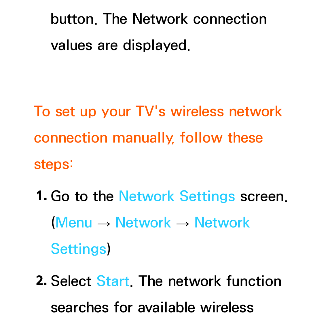 Samsung UE46ES8000SXRU, UE40ES8090SXZG, UE40ES8000SXTK, UE46ES8000SXXN Button. The Network connection values are displayed 