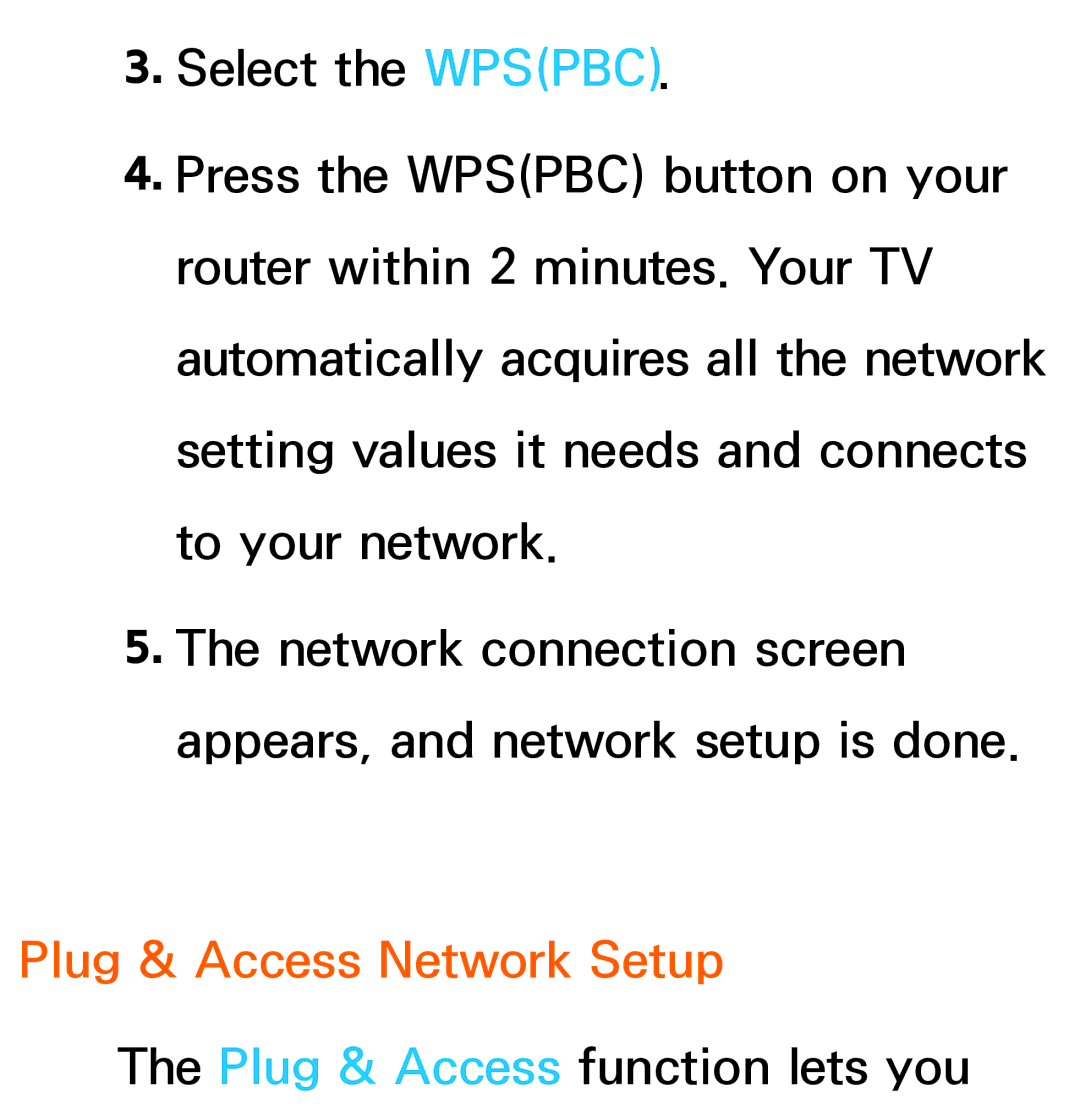 Samsung UE46ES7507UXRU, UE40ES8090SXZG, UE40ES8000SXTK, UE46ES8000SXXN, UE46ES8000SXXC manual Plug & Access Network Setup 