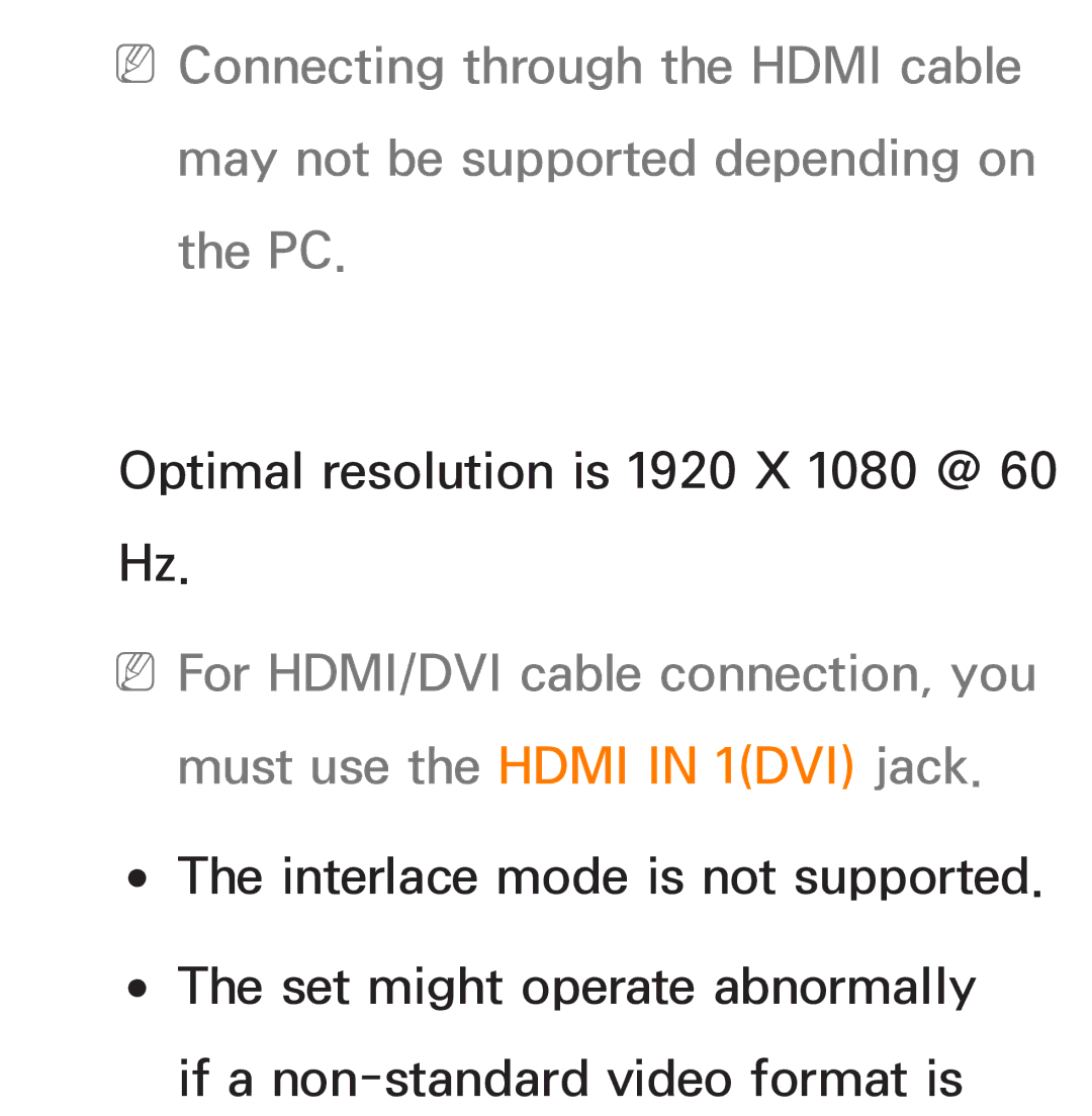 Samsung UE55ES8000SXTK, UE40ES8090SXZG, UE40ES8000SXTK, UE46ES8000SXXN manual Optimal resolution is 1920 X 1080 @ 60 Hz 