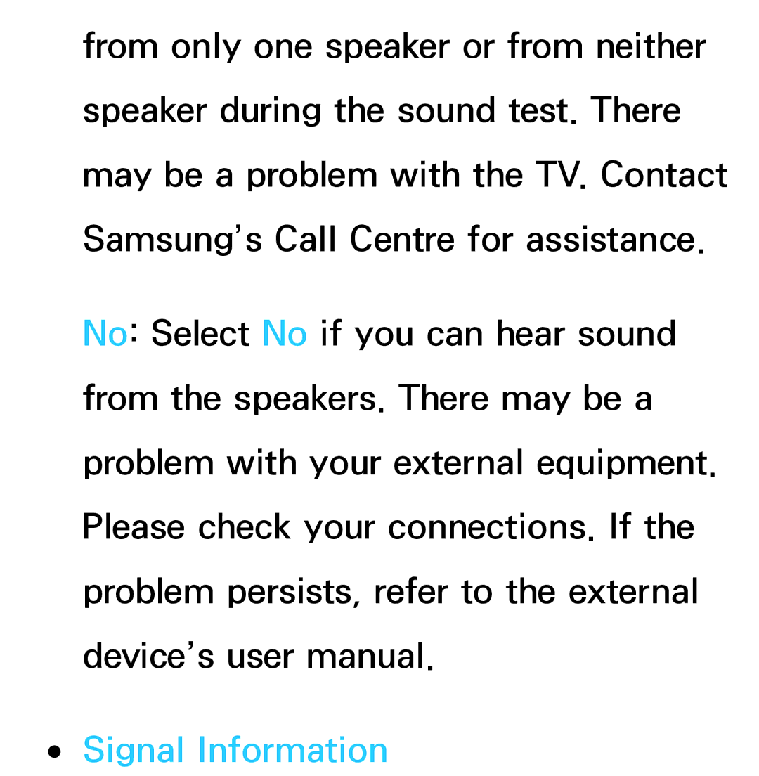 Samsung UE46ES8005UXXE, UE40ES8090SXZG, UE40ES8000SXTK, UE46ES8000SXXN, UE46ES8000SXXC, UE46ES7000SXXC manual Signal Information 