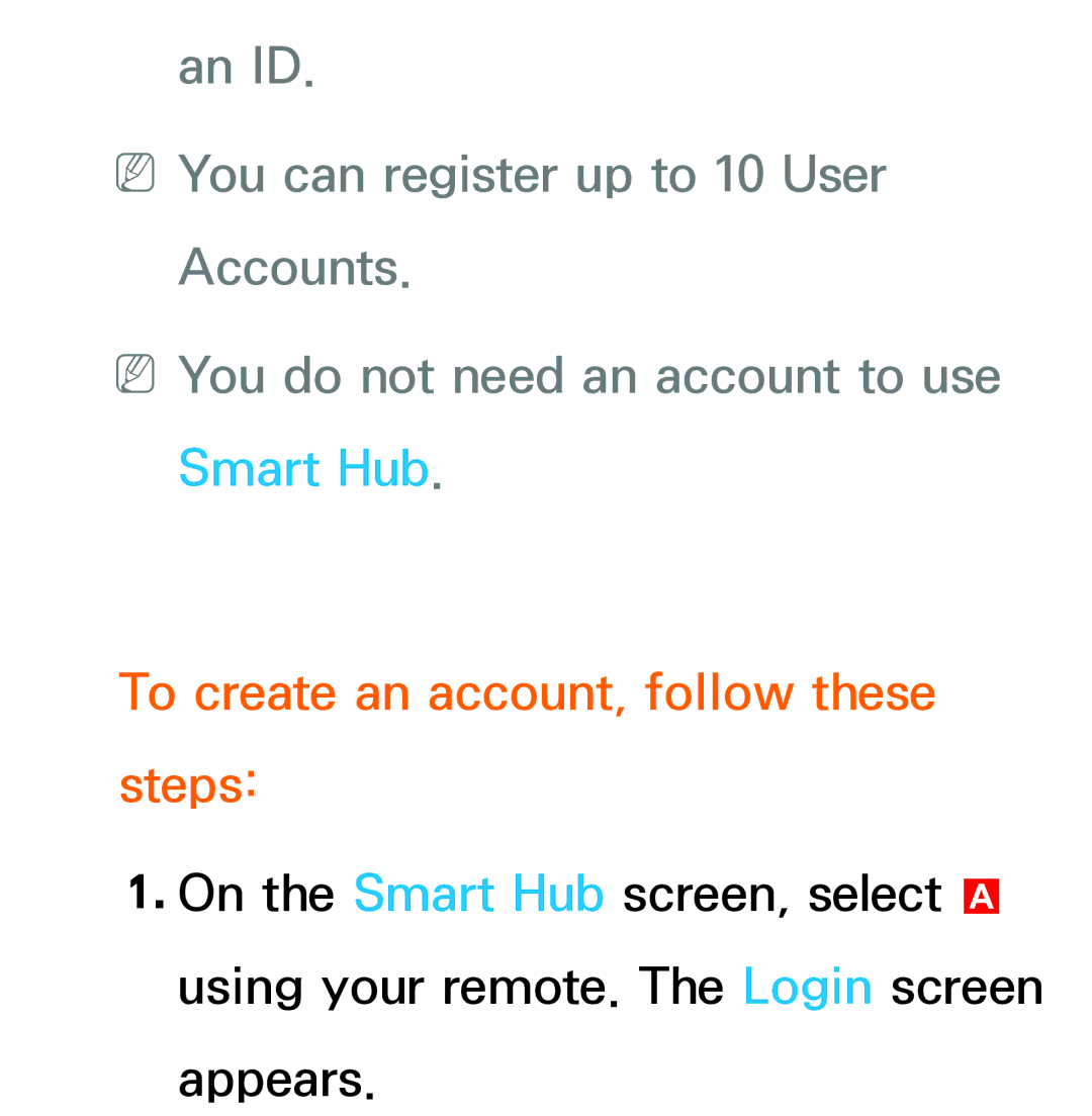 Samsung UE65ES8000SXXN, UE40ES8090SXZG, UE40ES8000SXTK, UE46ES8000SXXN manual To create an account, follow these steps 