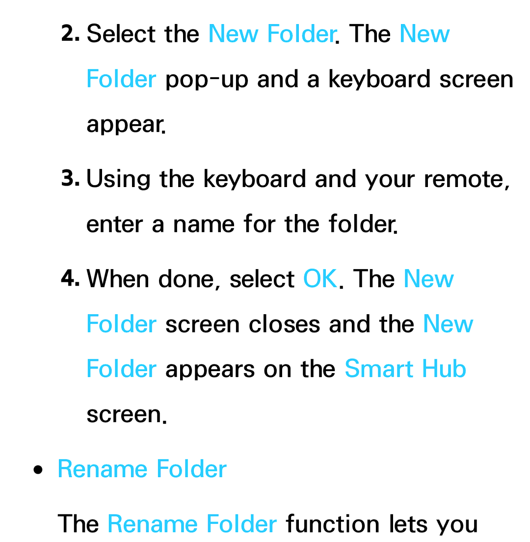 Samsung UE46ES7000SXZF, UE40ES8090SXZG, UE40ES8000SXTK, UE46ES8000SXXN, UE46ES8000SXXC, UE46ES7000SXXC manual Rename Folder 