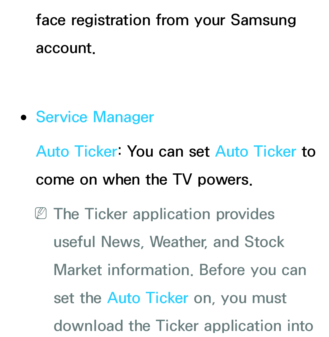 Samsung UE75ES9000SXXC, UE40ES8090SXZG, UE40ES8000SXTK, UE46ES8000SXXN manual Face registration from your Samsung account 