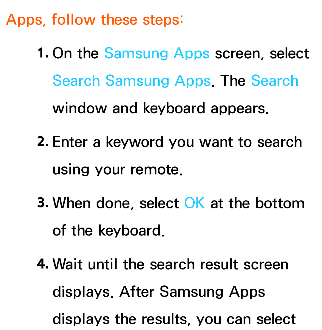 Samsung UE46ES7000UXXU, UE40ES8090SXZG, UE40ES8000SXTK, UE46ES8000SXXN, UE46ES8000SXXC manual Apps, follow these steps 