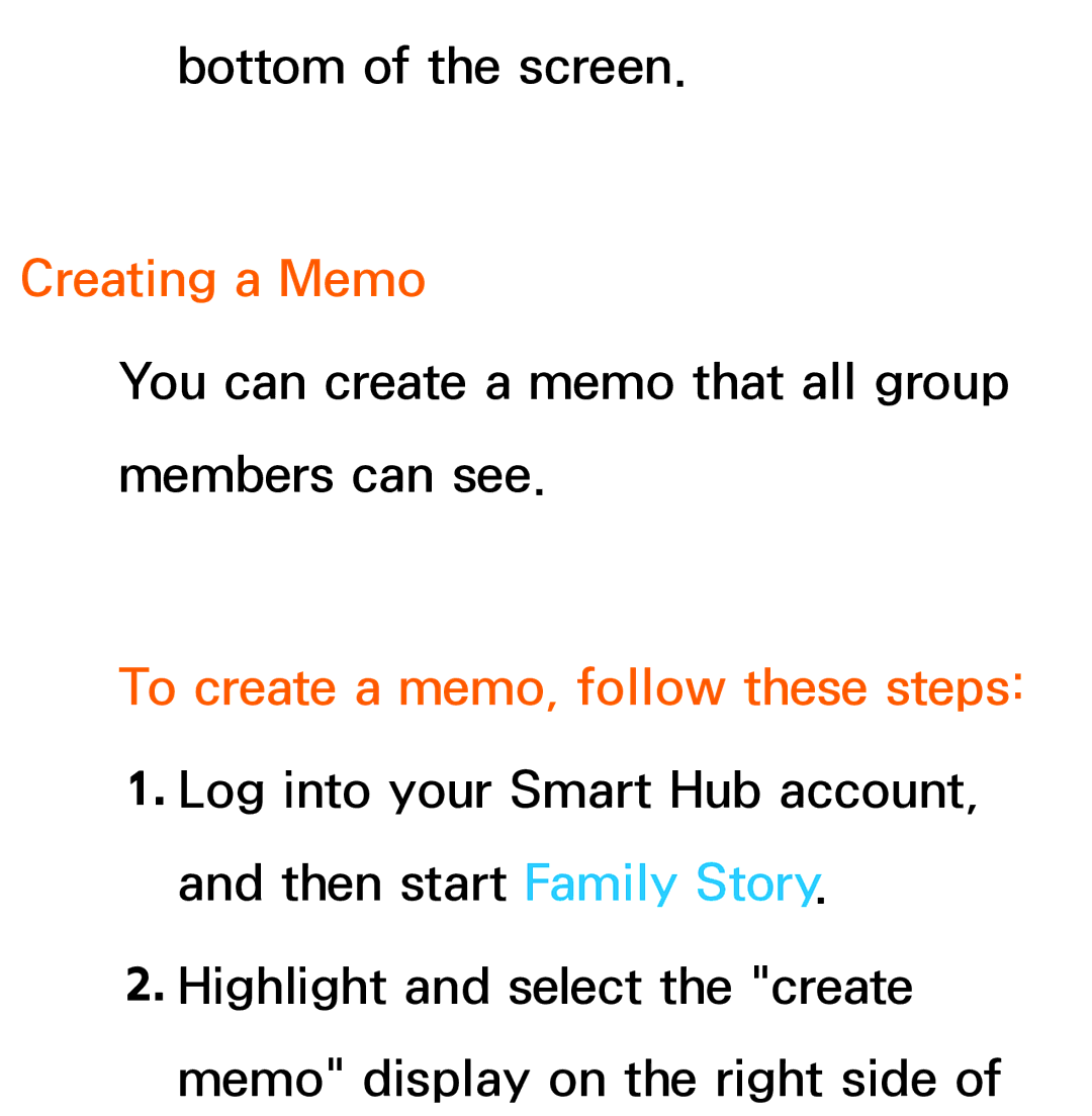 Samsung UE46ES8000SXXH, UE40ES8090SXZG, UE40ES8000SXTK, UE46ES8000SXXN Creating a Memo, To create a memo, follow these steps 