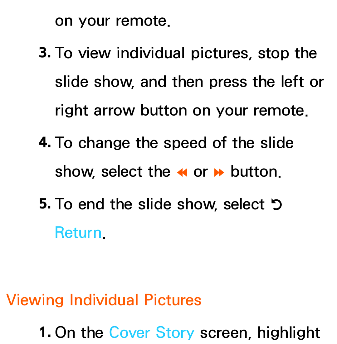 Samsung UE55ES8090SXZG, UE40ES8090SXZG, UE40ES8000SXTK, UE46ES8000SXXN, UE46ES8000SXXC manual Viewing Individual Pictures 