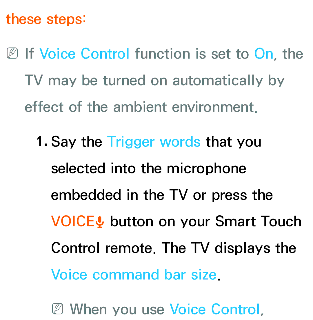 Samsung UE55ES7000SXTK, UE40ES8090SXZG, UE40ES8000SXTK, UE46ES8000SXXN manual These steps, NNWhen you use Voice Control 