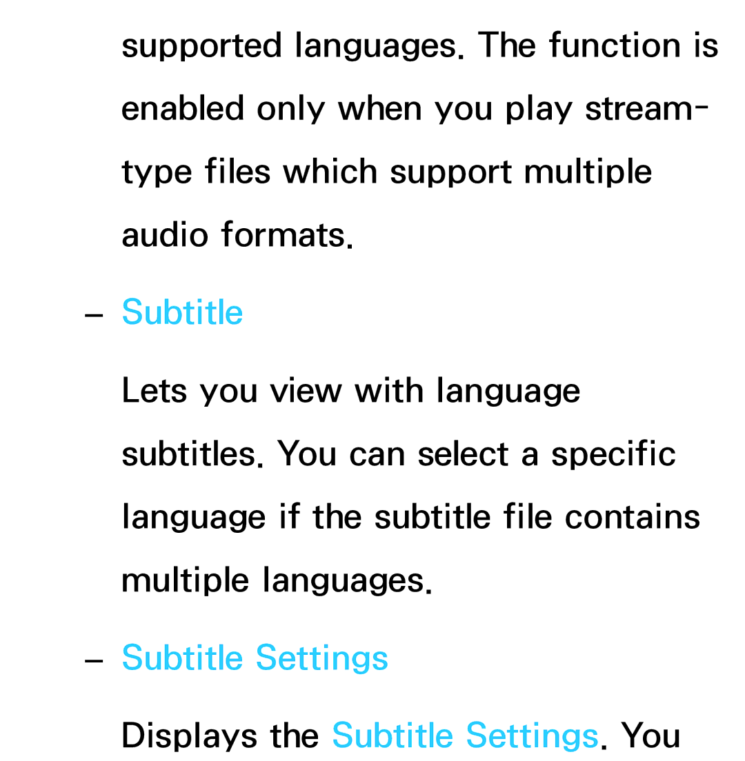 Samsung UA55ES8000MXSQ, UE40ES8090SXZG, UE40ES8000SXTK, UE46ES8000SXXN, UE46ES8000SXXC, UE46ES7000SXXC Subtitle Settings 