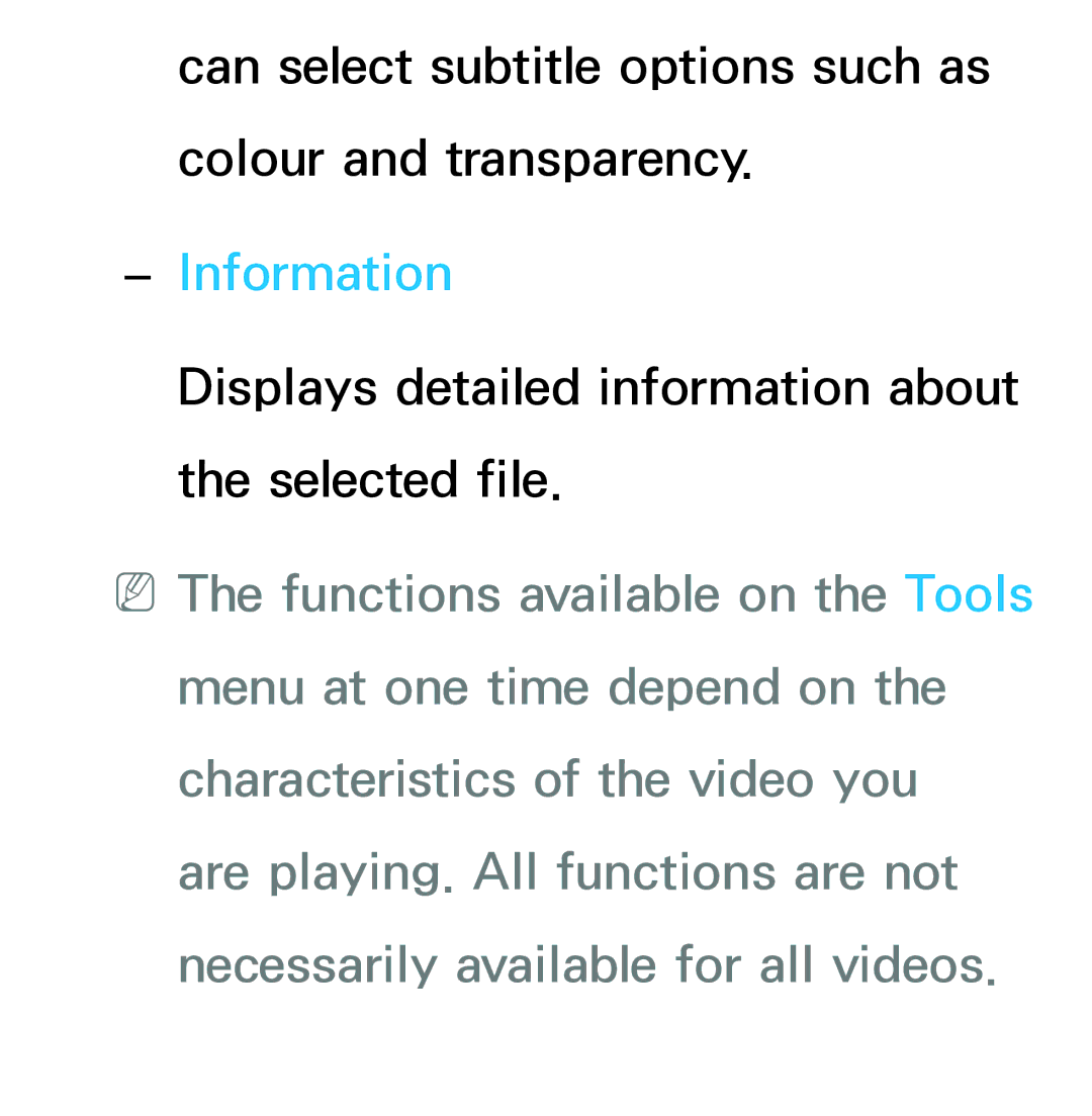 Samsung UE40ES8090SXZG, UE40ES8000SXTK, UE46ES8000SXXN manual Can select subtitle options such as colour and transparency 