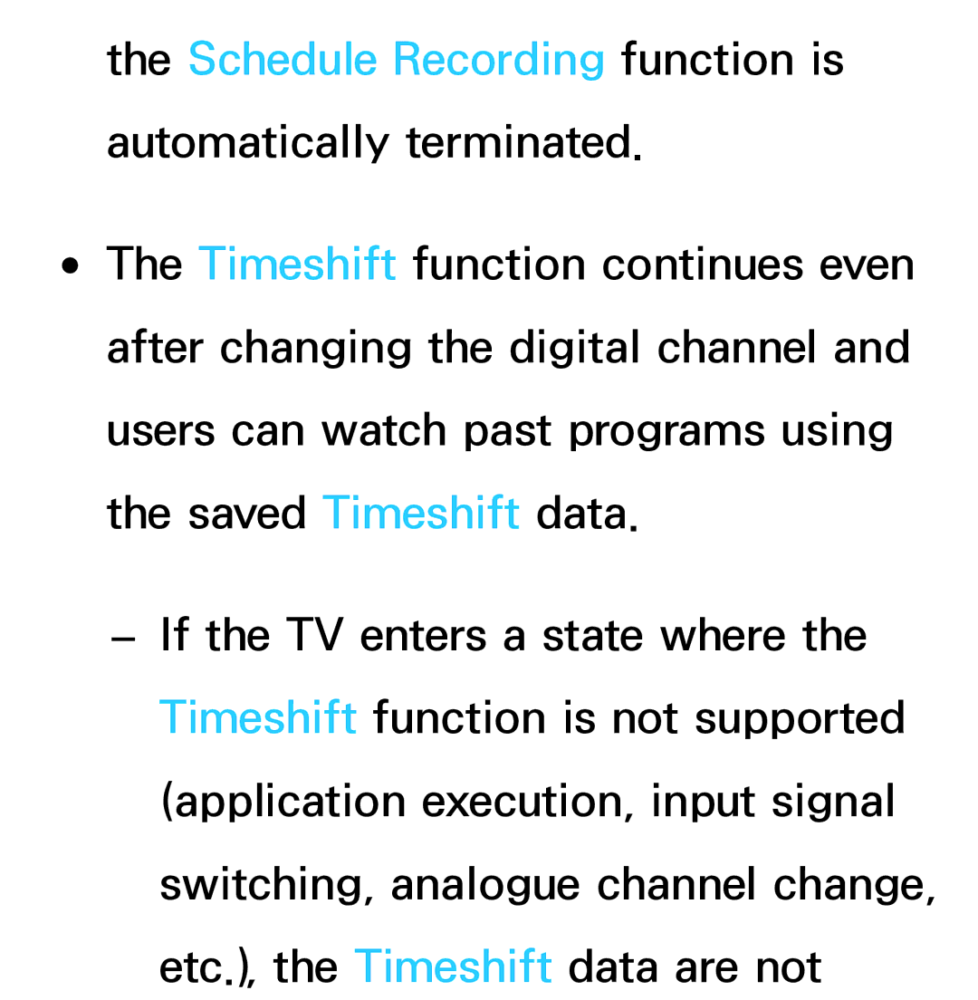 Samsung UA40ES7500SXSH, UE40ES8090SXZG, UE40ES8000SXTK manual Schedule Recording function is automatically terminated 