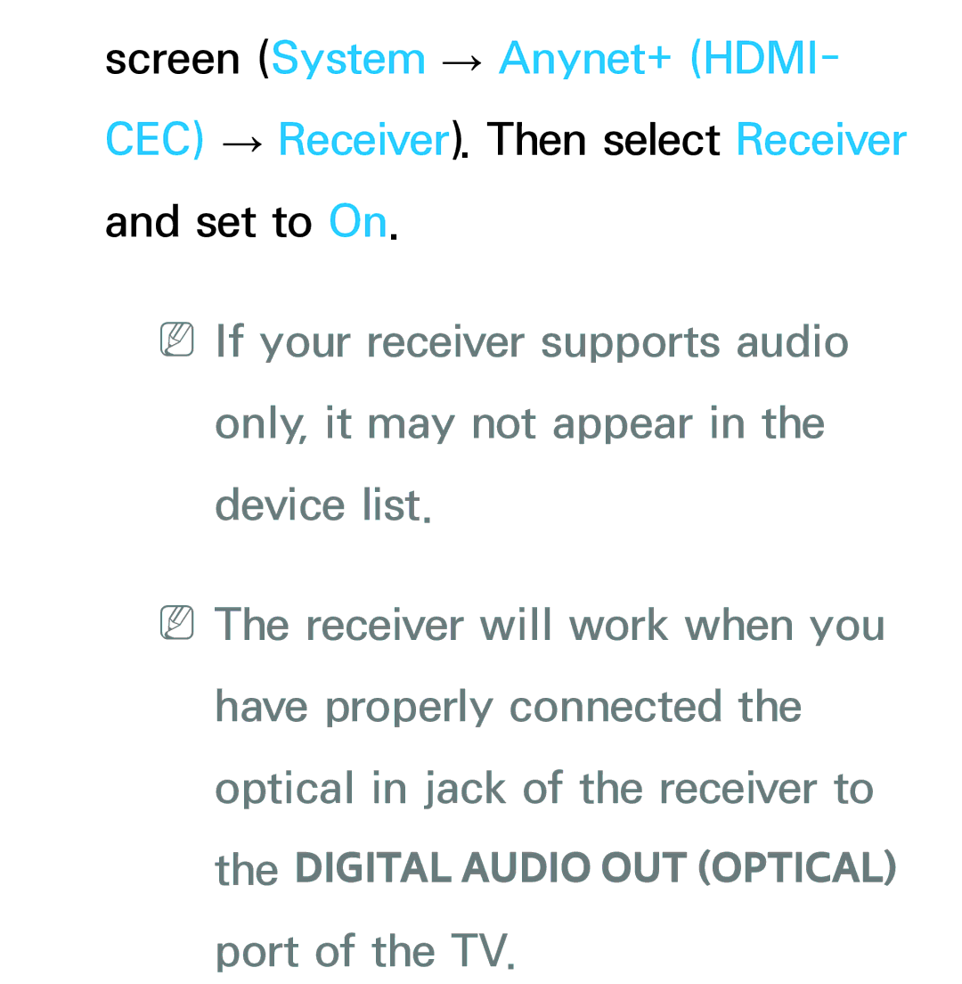 Samsung UE65ES8000SXRU, UE40ES8090SXZG, UE40ES8000SXTK, UE46ES8000SXXN manual Digital Audio OUT Optical, Port of the TV 