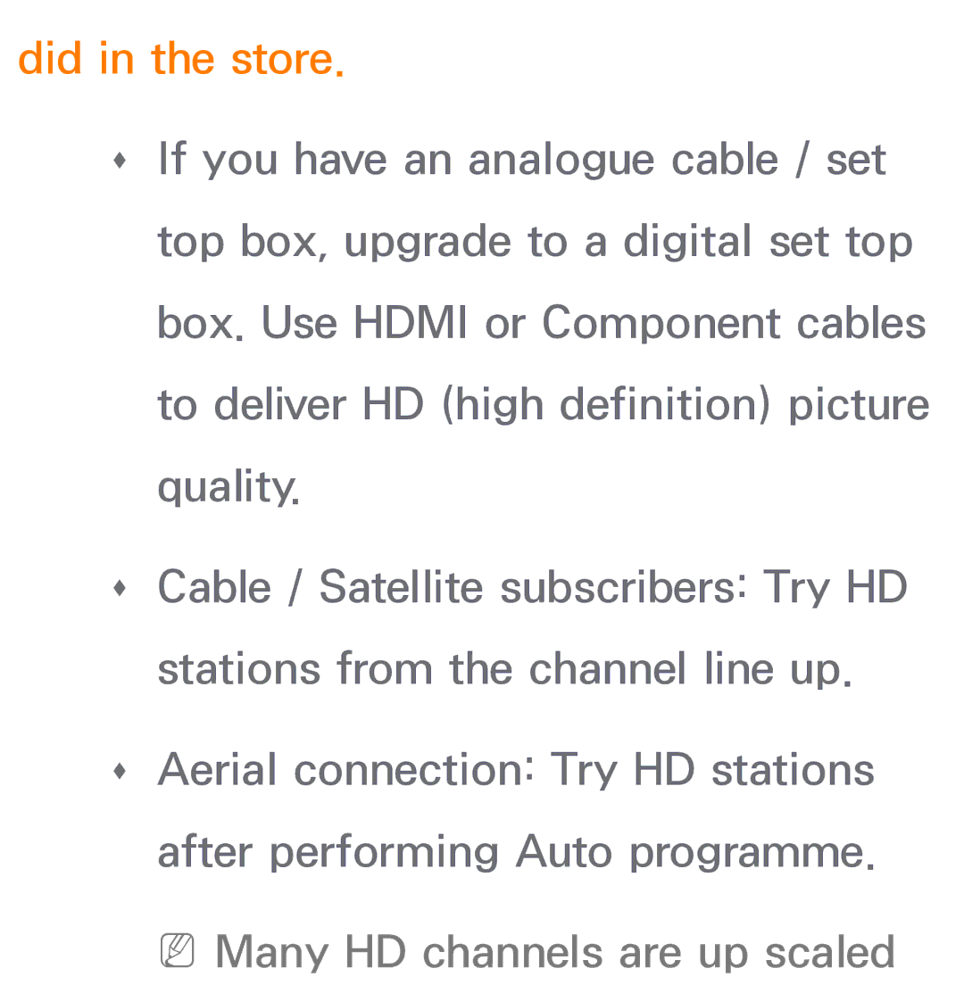 Samsung UE55ES7507UXRU, UE40ES8090SXZG, UE40ES8000SXTK, UE46ES8000SXXN Did in the store, NNMany HD channels are up scaled 