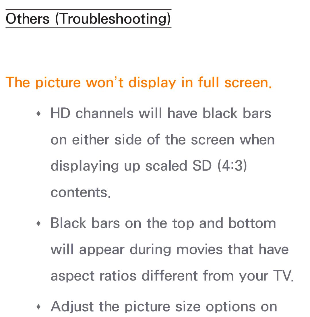 Samsung UE65ES8000SXXN, UE40ES8090SXZG, UE40ES8000SXTK, UE46ES8000SXXN, UE46ES8000SXXC, UE46ES7000SXXC Others Troubleshooting 