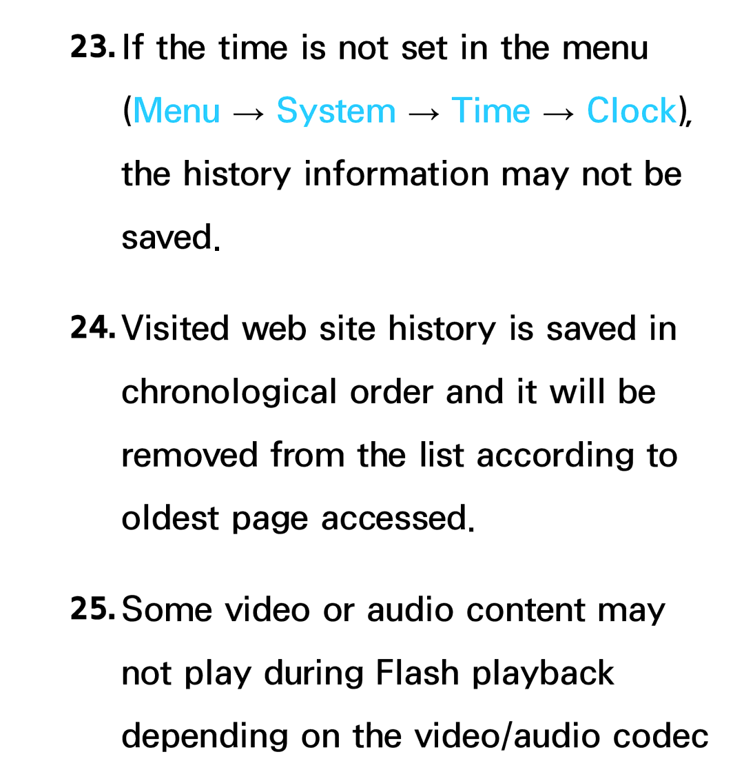 Samsung UE75ES9000SXXH, UE40ES8090SXZG, UE40ES8000SXTK, UE46ES8000SXXN, UE46ES8000SXXC If the time is not set in the menu 