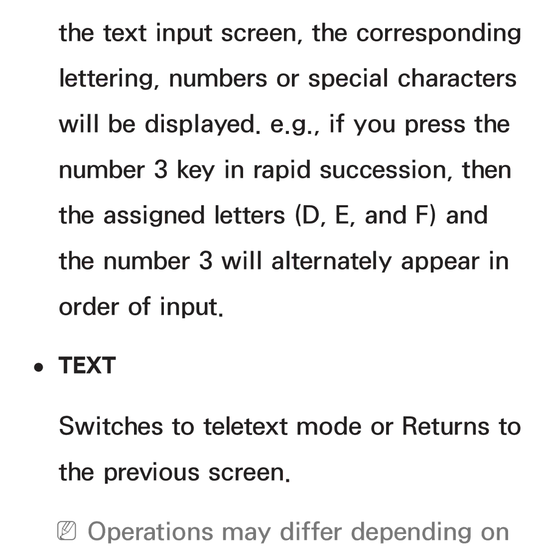 Samsung UA46ES8000MXSQ, UE40ES8090SXZG, UE40ES8000SXTK, UE46ES8000SXXN manual Text, NNOperations may differ depending on 