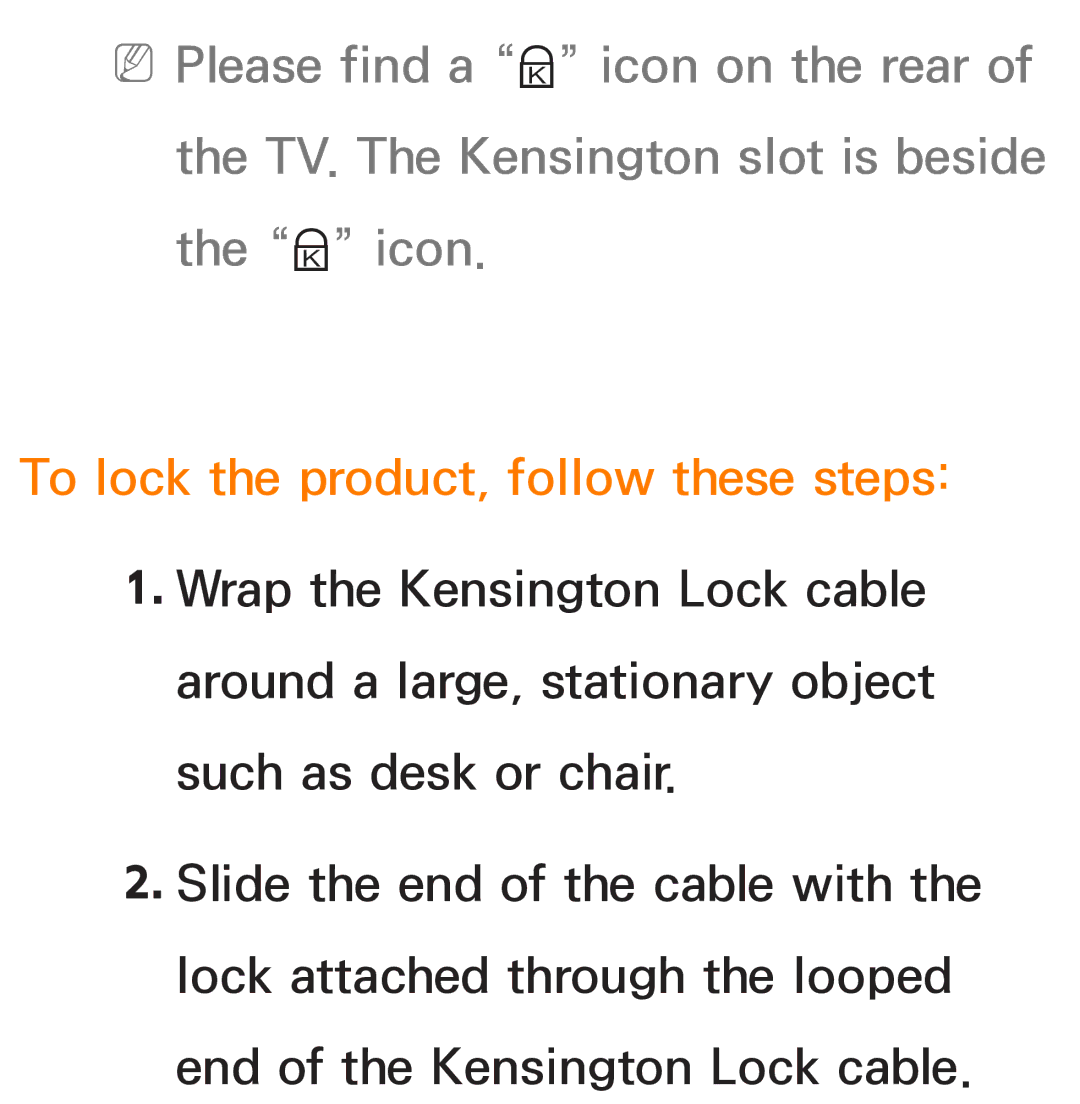 Samsung UE46ES7000SXXH, UE40ES8090SXZG, UE40ES8000SXTK, UE46ES8000SXXN manual To lock the product, follow these steps 