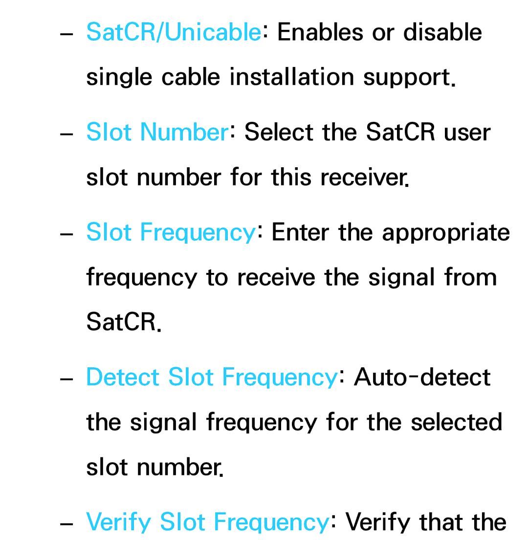 Samsung UE75ES9007UXKZ, UE40ES8090SXZG, UE40ES8000SXTK, UE46ES8000SXXN, UE46ES8000SXXC manual Verify Slot Frequency Verify that 