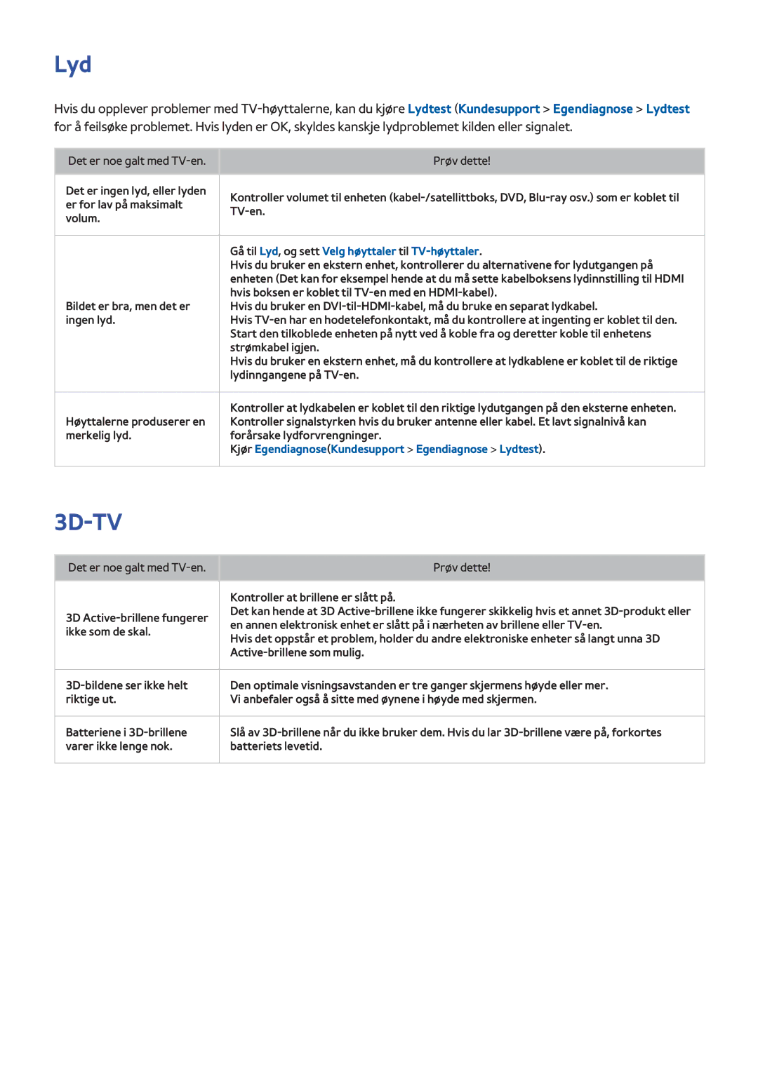 Samsung UE60F7005STXXE, UE40F7005STXXE, UE40F8005STXXE, UE85S9STXXE Gå til Lyd, og sett Velg høyttaler til TV-høyttaler 