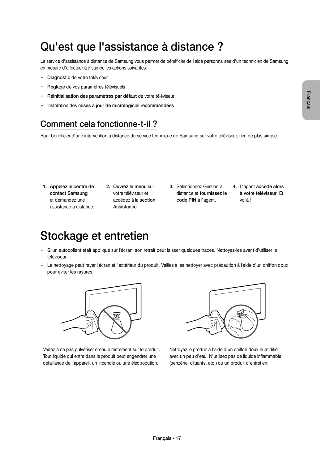 Samsung UE40H4203AWXXH manual Quest que lassistance à distance ?, Stockage et entretien, Comment cela fonctionne-t-il ? 