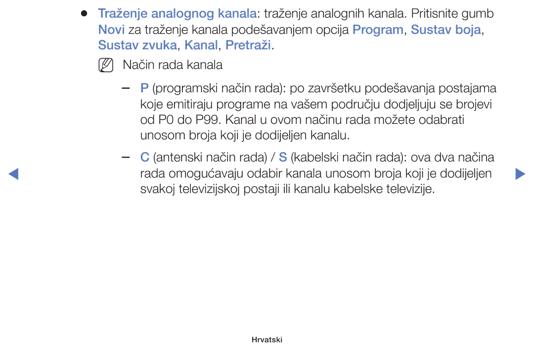 Samsung UE50H5000AKXXH, UE40H5000AWXXH, UE32J4100AWXXH manual Programski način rada po završetku podešavanja postajama 