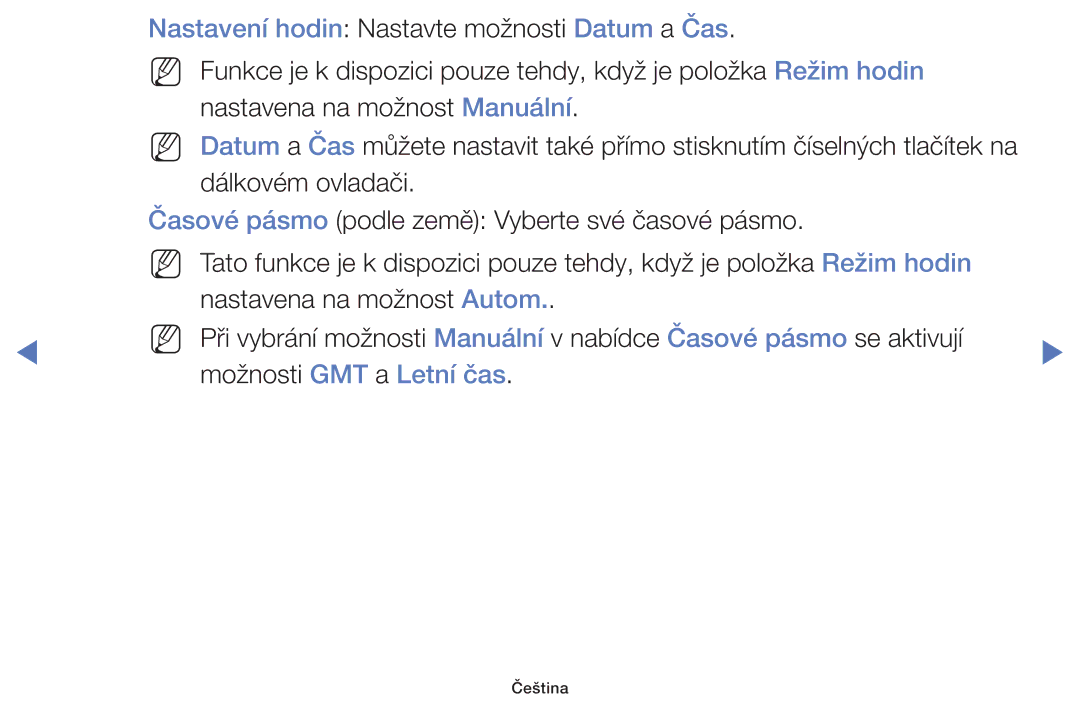 Samsung UE24H4003AWXXC, UE40H5000AWXXH, UE40H5070ASXZG, UE40H5003AWXZG manual Nastavení hodin Nastavte možnosti Datum a Čas 