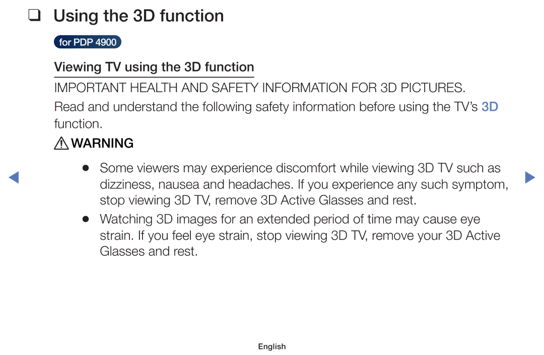 Samsung UE28J4100AWXBT, UE40H5000AWXXH, UE40H5070ASXZG, UE40H5003AWXZG manual Using the 3D function, Glasses and rest 