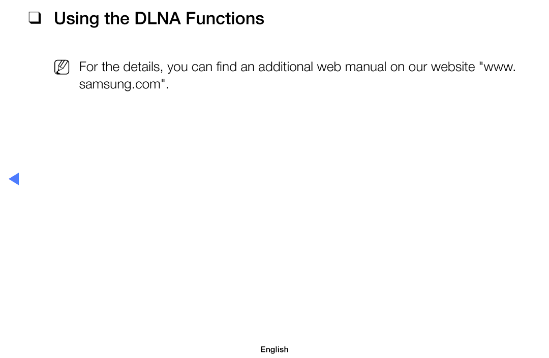 Samsung UE22H5000AWXXN, UE40H5000AWXXH, UE40H5070ASXZG, UE40H5003AWXZG, UE32J4100AWXXH manual Using the Dlna Functions 